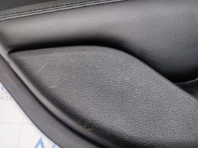 Обшивка дверей картка задня ліва Chrysler 200 15-17 чорн з чорною вставкою ганчірка, підлокітник шкіра, чорний рядок, молдинг ручки мат, подряпини
