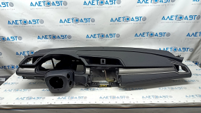 Торпедо передняя панель с AIRBAG Honda Civic X FC 16-21 черная, царапины