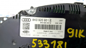 Щиток приладів Audi A4 B8 13-14 круїз 91k, дефект скла