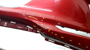 Бампер передний голый Hyundai Elantra AD 17-18 дорест, красный, трещины, надлом креп, прижат, царапины