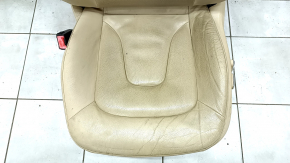 Водительское сидение Audi A4 B8 08-16 с airbag, электро, кожа, беж, под чистку, примято