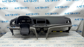 Торпедо передня панель з AIRBAG Hyundai Elantra AD 17-18 дорест, чорн з сірими вставками, поліз хром