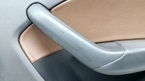Обшивка дверей картка задня права Audi Q3 8U 15-18 чорна з коричневою шкірою, подряпини, злам креп