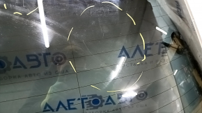 Дверь багажника голая со стеклом Audi Q3 8U 15-18 белый LS9R, с трапецией и поводком, царапины на стекле