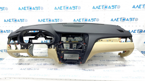 Торпедо передняя панель с AIRBAG BMW X3 F25 11-17 черная с бежевым, без проекции, ржавый пиропатрон