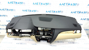 Торпедо передняя панель с AIRBAG BMW X3 F25 11-17 черная с бежевым, без проекции, ржавый пиропатрон