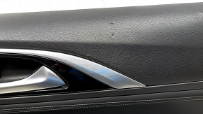 Обшивка дверей картка передня права Infiniti QX30 17- чорн з чорною вставкою шкіра, підлокітник шкіра, подряпини, тички