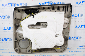 Обшивка двери карточка передняя левая Ford Escape MK3 17-19 рест, беж, подлокотник кожа, царапина, под химчистку