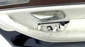 Обшивка двери карточка задняя правая Mercedes W167 GLE 350 450 20-23 кожа бежевая, вставка глянец коричневая, Burmester, без шторки, царапины, под химчистку