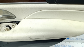 Обшивка двери карточка задняя правая Mercedes W167 GLE 350 450 20-23 кожа бежевая, вставка глянец коричневая, Burmester, без шторки, царапины, под химчистку