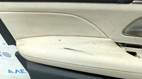 Обшивка двери карточка передняя левая Mercedes W167 GLE 350 450 20-23 кожа бежевая, вставка глянец коричневая, Burmester, царапины, под химчистку