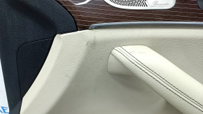 Обшивка двери карточка передняя правая Mercedes W167 GLE 350 450 20-23 кожа бежевая, вставка глянец коричневая, Burmester, царапины, под химчистку