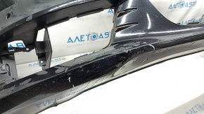 Бампер передний голый Audi A6 C7 12-15 дорест, под парктроники, черный, крашен, прижат, царапины,, трещина в креплении
