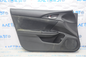 Обшивка двери карточка передняя левая Honda Insight 19-22 черная черная, подлокотник и накладка тряпка, под химчистку