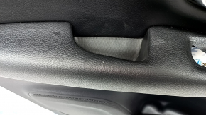 Обшивка двери карточка задняя левая Volvo XC90 16-22 кожа черная, вставка под дерево, без шторки, царапины, надрывы