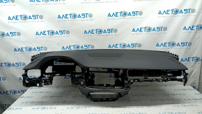 Торпедо передня панель з AIRBAG Audi Q7 16-19 без проекції, шкіра чорна