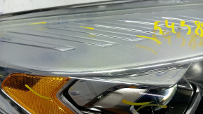 Фара передняя правая в сборе Ford Escape MK3 17-19 рест галоген+led светлая, паутинка, полез лак, песок, сломано крепление, без заглушки
