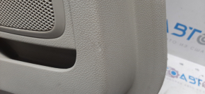 Обшивка дверей картка задня ліва Ford Explorer 11-15 дорест сір, побілів пластик, здулася шкіра, тичка