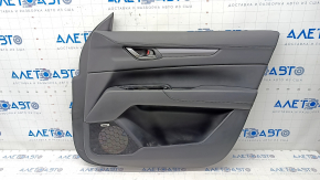 Обшивка двери карточка передняя правая Mazda CX-5 17- BOSE, с черной вставкой кожа, подлокотник кожа черный