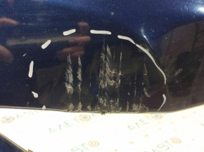 Бампер передний голый Hyundai Elantra UD 11-13 дорест, синий S7U, царапины, надрывы, порван, сломаны крепеления
