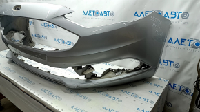 Бампер передний голый Ford Fusion mk5 17-18 серебро, прижат, трещина, запилен, слом креп