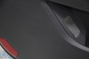 Обшивка двери карточка передняя левая Kia Optima 11-15 черная с серой вставкой тряпка,подлокотник кожа царапины