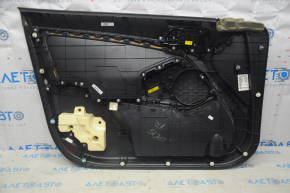 Обшивка двери карточка передняя правая Kia Optima 11-15 черная с серой вставкой тряпка, подлокотник кожа, царапины