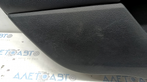 Обшивка дверей картка задня ліва Ford Fusion mk5 17-20 чорна з чорною вставкою шкіра, підлокітник шкіра, молдинг сірий, подряпини