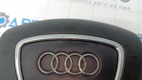 Подушка безопасности airbag в руль водительская Audi Q5 8R 13-17 черная, тычки на хроме, трещина молдинга