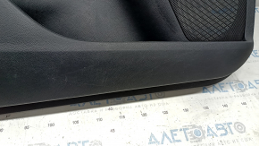 Обшивка двери карточка передняя левая Ford Fusion mk5 17-20 titanium, кожа черн, с подсветкой, с черн вставкой, царапины