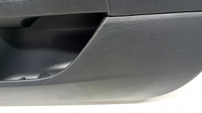 Обшивка двери карточка передняя правая Ford Fusion mk5 17-20 titanium, кожа черн, с подстветкой, с черн вставкой, царапины, побелел пластик