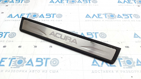 Накладка порога задняя правая внешн Acura MDX 07-13 черная, с хромированной накладкой, коррозия