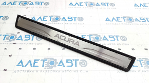 Накладка порога передняя правая внешн Acura MDX 07-13 черная, с хромированной накладкой, коррозия
