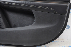 Обшивка дверей картка передня права Dodge Journey 11- чорна з чорною вставкою шкіра, підлокітник шкіра, сіра строчка, подряпини