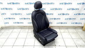 Пасажирське сидіння BMW 5 G30 17-23 з airbag, електричне, Sport, підігрів, шкіра темно-синя
