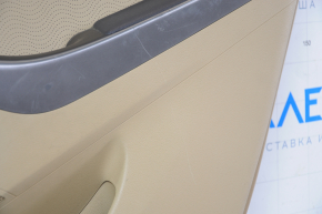 Обшивка двери карточка задняя правая Hyundai Elantra UD 11-13 дорест беж, вставка кожа с перфорацией, подлокотник кожа, под подогрев,царапины