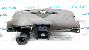 Торпедо передняя панель без AIRBAG Ford Fusion mk5 13-20 кожа коричневая, titanium, под проэкцию, надрывы