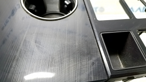 Накладка на центральную консоль дерево подстаканники Lexus RX350 RX450h 16-19 черн,царапины