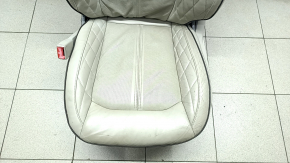 Сидіння водія Ford Fusion mk5 17-20 без airbag, без регулювань, без моторчиків, з накладкою, шкіра, сіре, зламана спинка