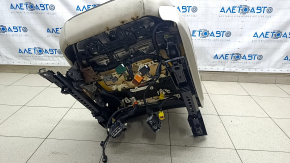 Водительское сидение Ford Fusion mk5 17-20 без airbag, без регулировок, без моторчиков, с накладкой, кожа, серое, сломана спинка