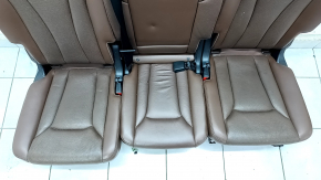 Задний ряд сидений 2 ряд Audi Q7 16- кожа коричневая с перфорацией, с подогревом, царапины, трещины
