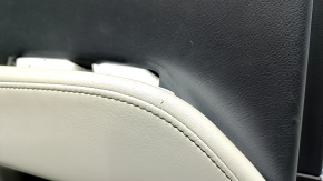 Обшивка дверей картка задня ліва Lexus RX350 RX450h 10-15 чорний з чорним вставкою шкіра, підлокітник