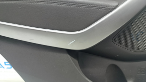 Обшивка двери карточка задняя левая Hyundai Santa FE Sport 13-18 темно-коричневая с беж, царапины, слом креп