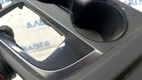 Накладка на центральну консоль підсклянник Hyundai Sonata 15-17 сіра подряпини, потертості