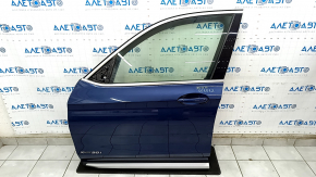 Двері в зборі передня ліва BMW X3 G01 18-21 синій C1M, keyless, подряпини на накладці, тичка