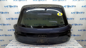 Дверь багажника голая со стеклом Audi Q5 80A 18-20 синий LX5R, тонировка, царапина на стекле