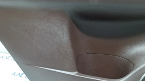 Обшивка двери карточка задняя левая Lexus RX350 RX450h 16-17 кожа коричневая + беж, вставка под светлое дерево, царапины