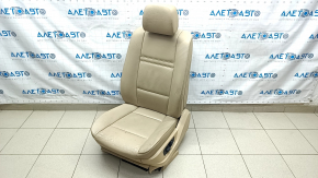 Водительское сидение BMW X5 E70 07-13 с airbag, электро и память, кожа, бежевое, потерто, трещины на коже
