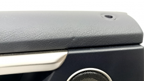 Обшивка дверей картка задня ліва Lexus RX350 RX450h 16-17 шкіра, чорна з сірою вставкою, молдинг під дерево, тички, під хімчистку