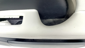Обшивка двери карточка передняя правая Lexus RX350 RX450h 16-17 кожа, черная с серой вставкой, молдинг под дерево, под химчистку